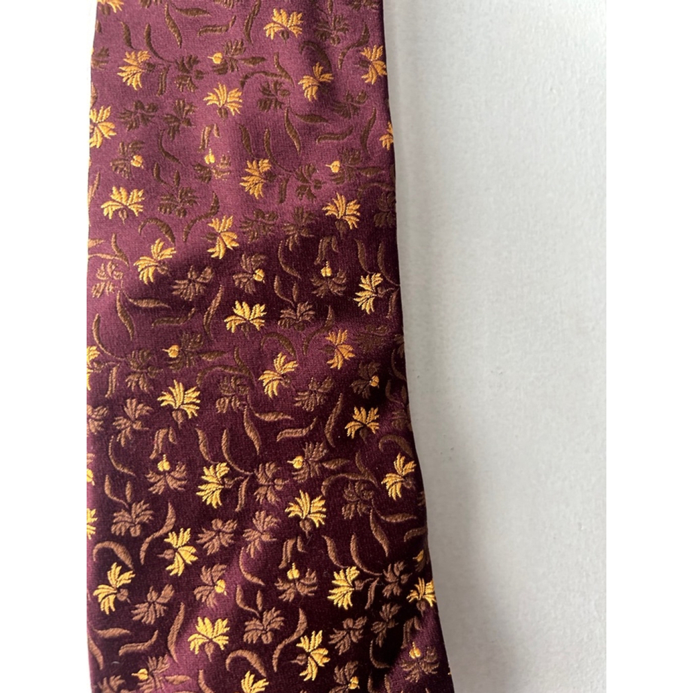 Villa Bolgheri Burgundy Gold Silk Tie - Picture 2 of 4